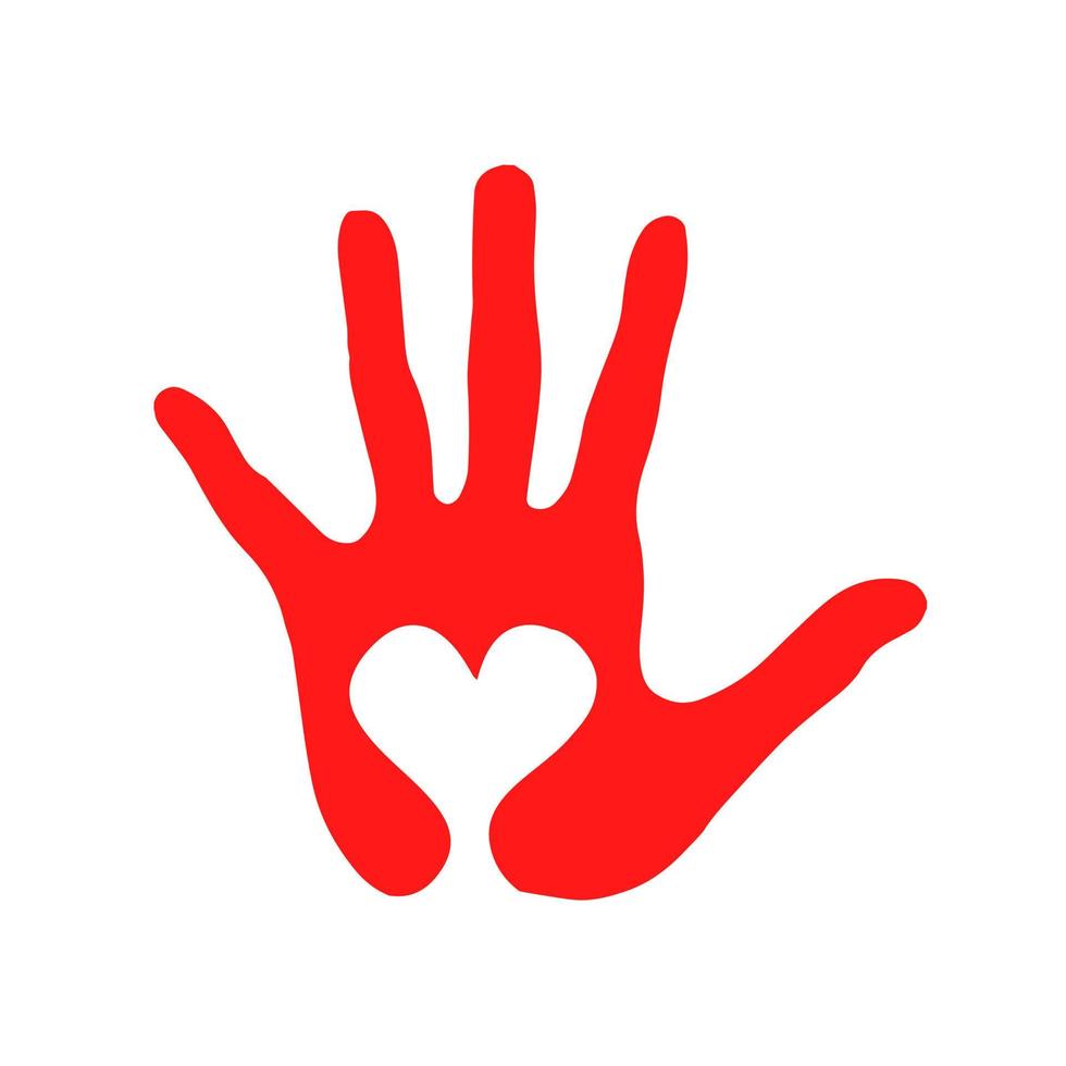 Heart in the palm of your hand vector