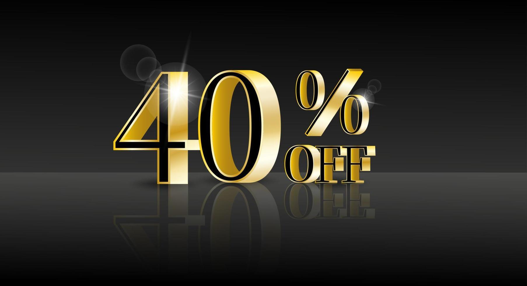 40percent off.Trendy 3d design template with black banner for marketing advertising design. Business technology concept. Discount sale vector. Vector illustration