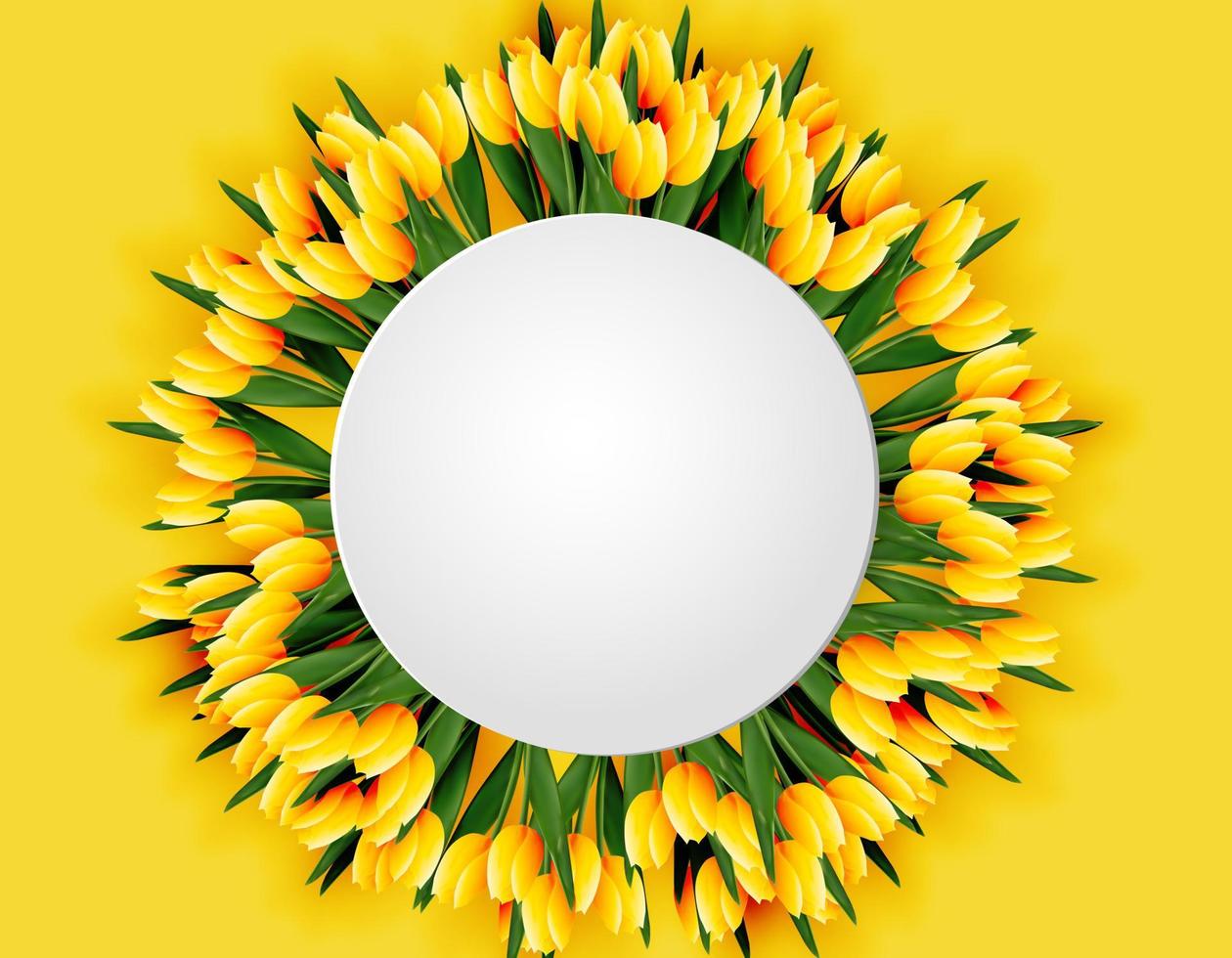 tulipanes de moda sobre fondo amarillo vector