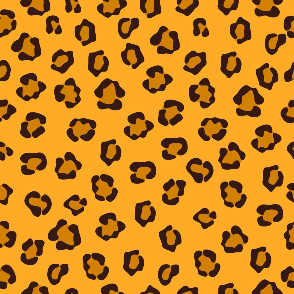 Leopard skin seamless pattern background. Vector illustration in cartoon flat style.