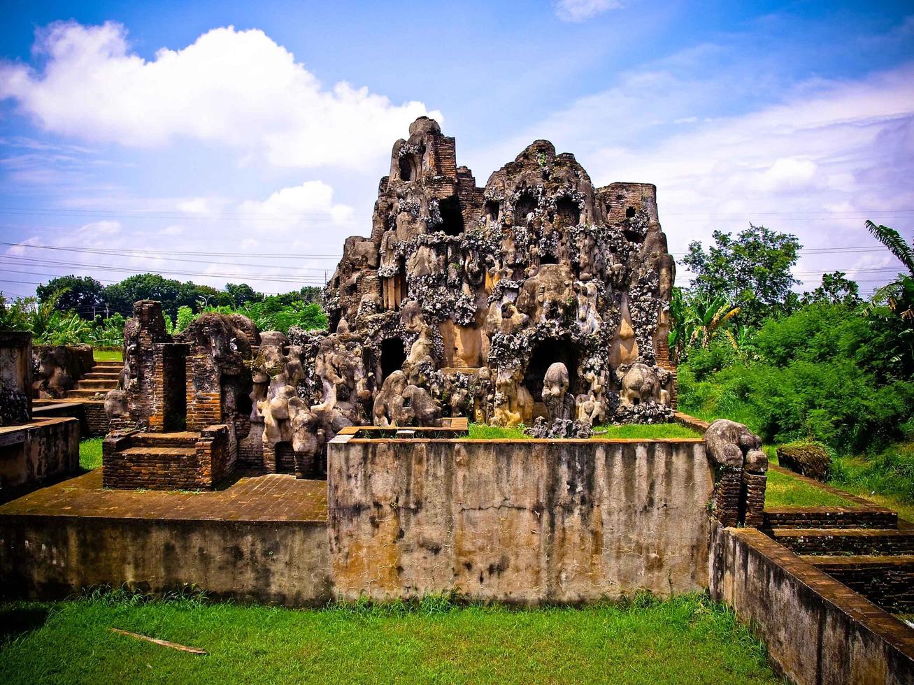 Nature of the historical site of Sunyaragi Cave in Cirebon, Indonesia photo