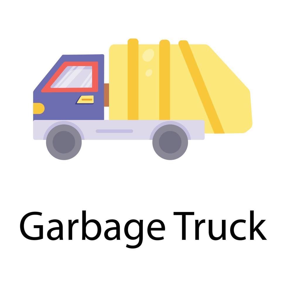 Trendy Garbage Truck vector