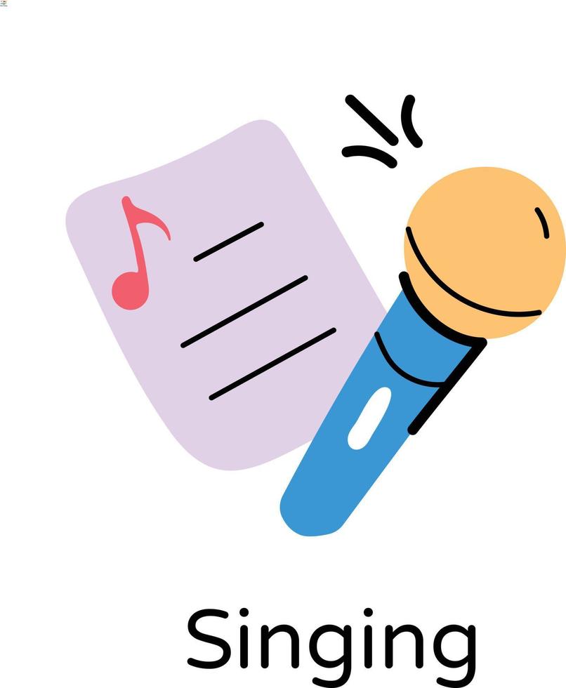 Trendy Singing Concepts vector