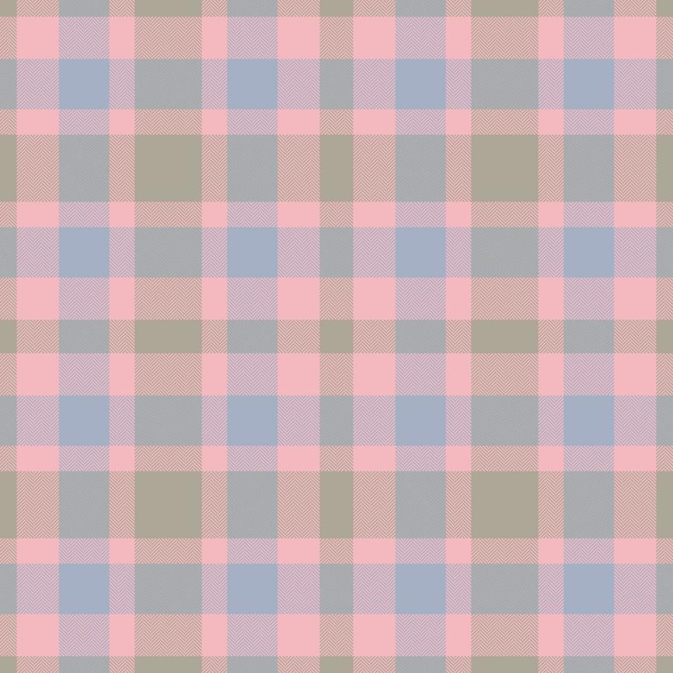 Plaid seamless pattern in pink. Check fabric texture. Vector textile print.