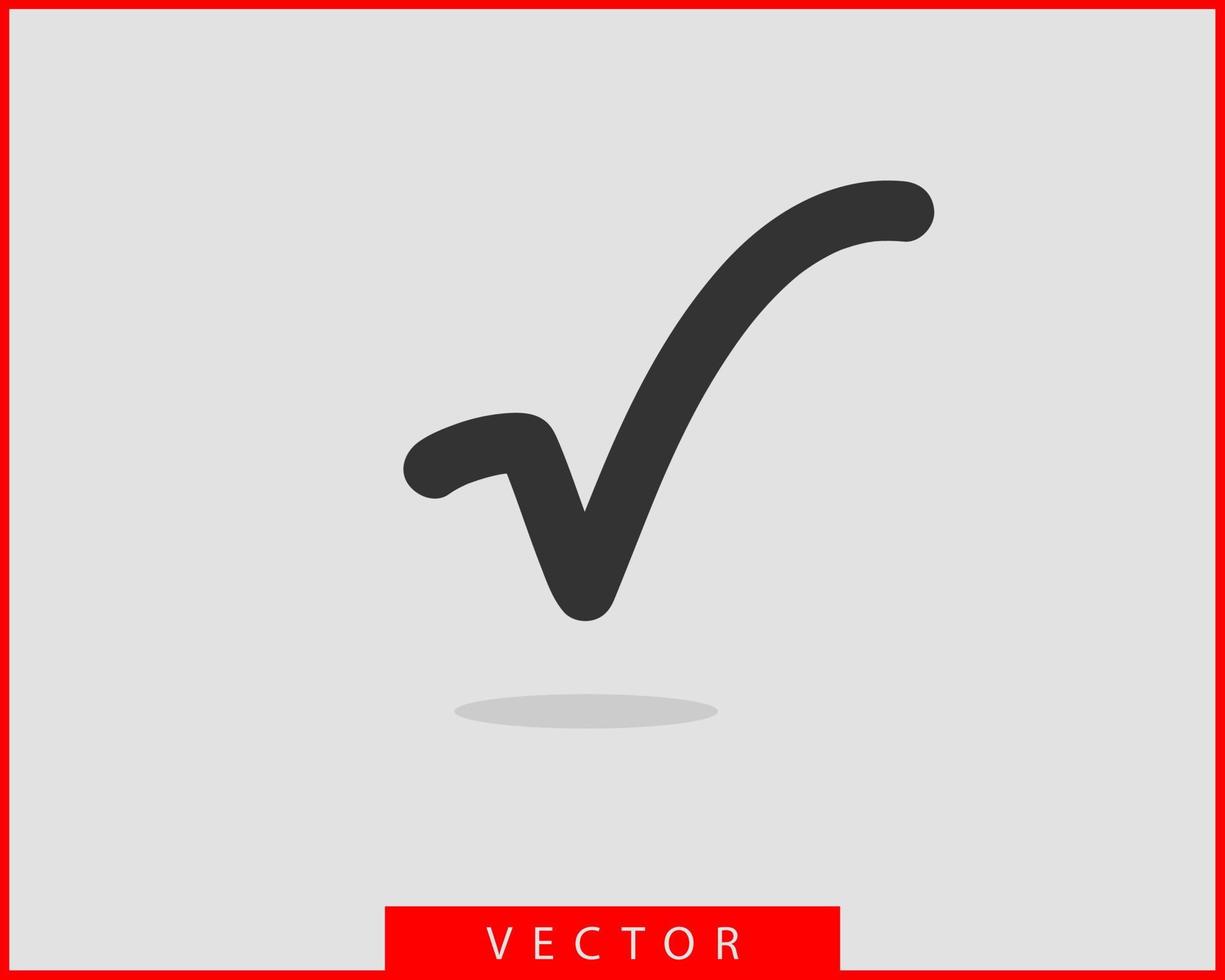 elemento de diseño de símbolo de vector de icono de marca de verificación.