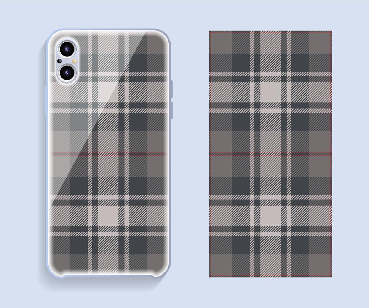 Mobile phone cover design. Template smartphone case vector pattern.