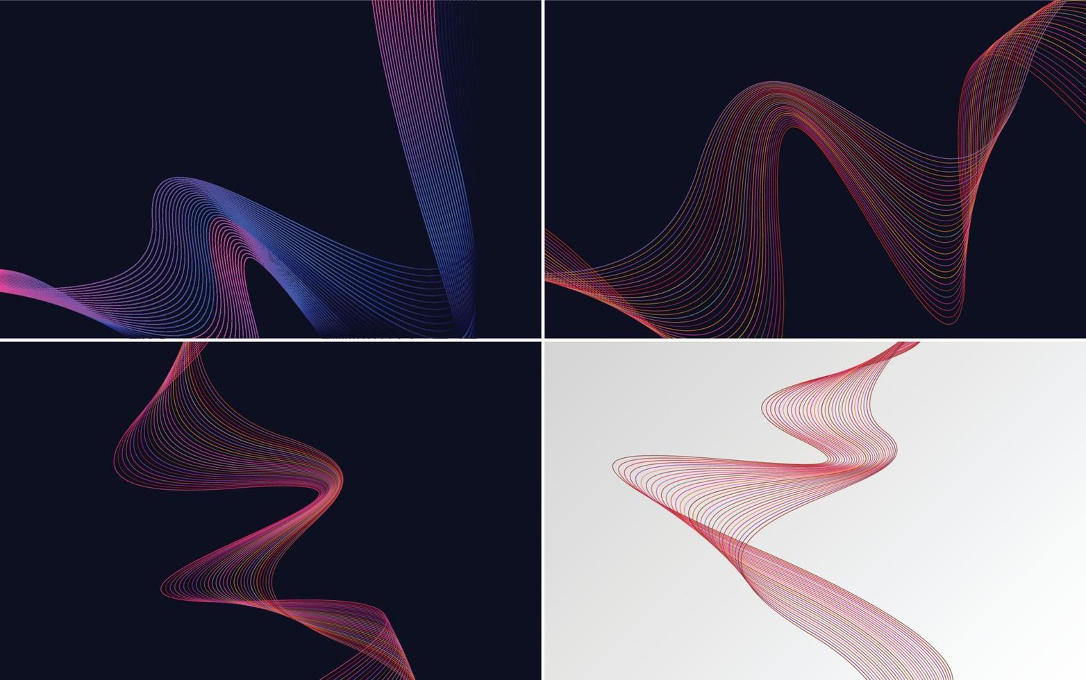 Collection of geometric minimal lines pattern set vector