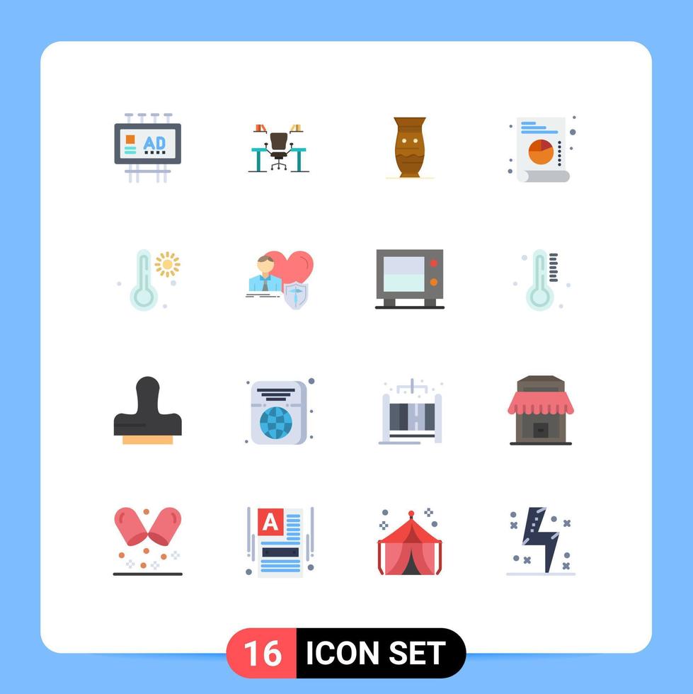 16 Universal Flat Color Signs Symbols of pottery india computer global ceramic Editable Pack of Creative Vector Design Elements