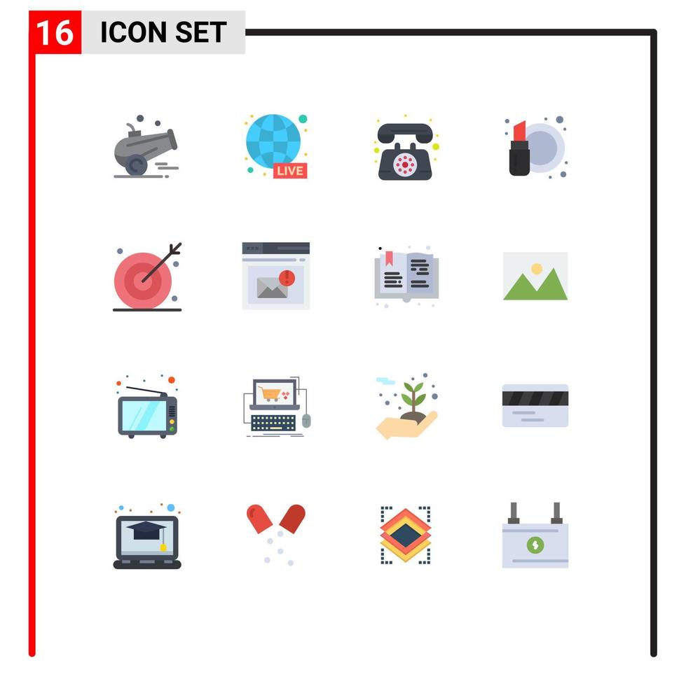 16 Flat Color concept for Websites Mobile and Apps ambition fashion communication cosmetics beauty Editable Pack of Creative Vector Design Elements