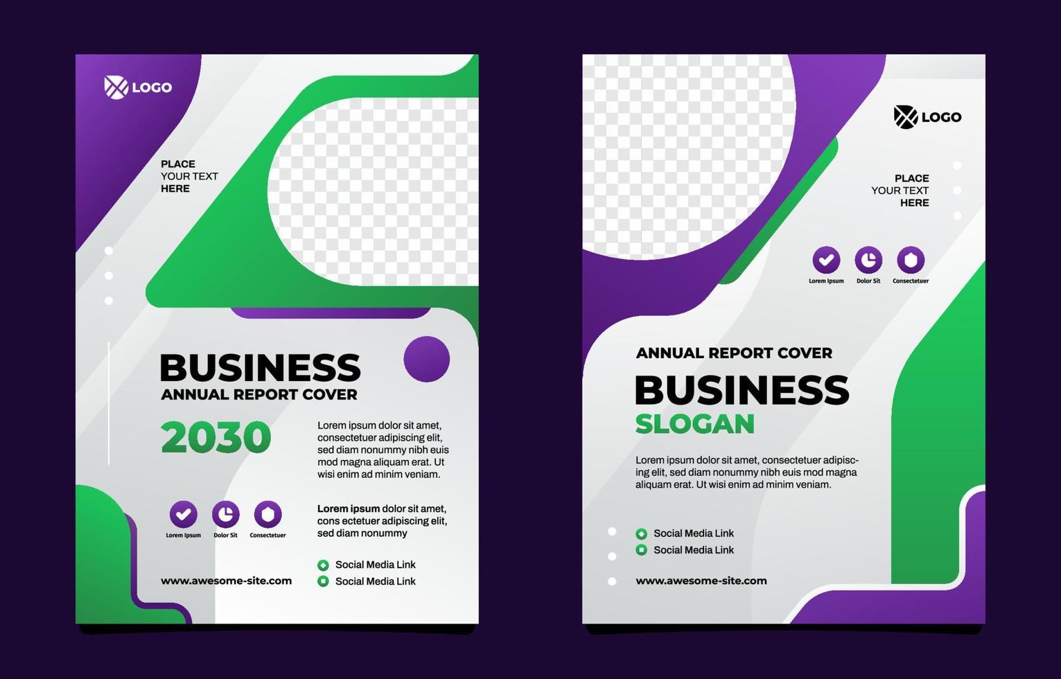 Gradient Style Business Essential Report Cover vector