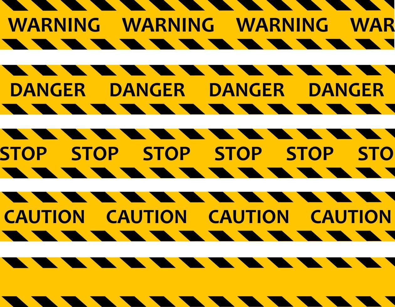 Do not cross. Increased danger. The tape is protective yellow with black. Stop. Caution and warning. vector