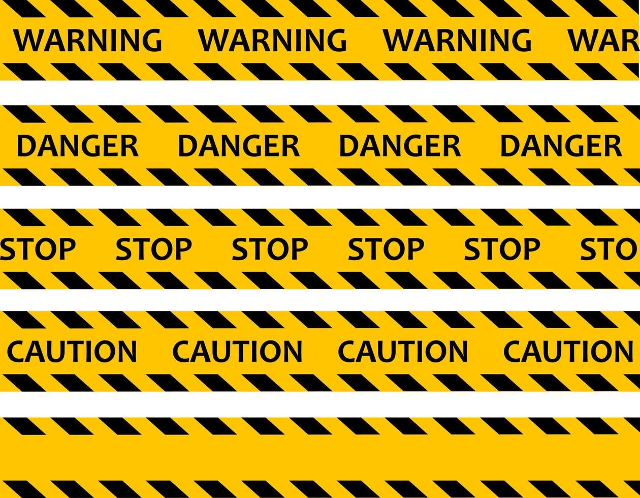 Do not cross. Increased danger. The tape is protective yellow with black. Stop. Caution and warning. vector