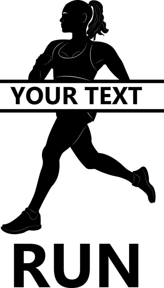 Silhouette of a running man. Running sprint girl. Marathon for speed. Athlete. Athletics. Kind of sport. vector