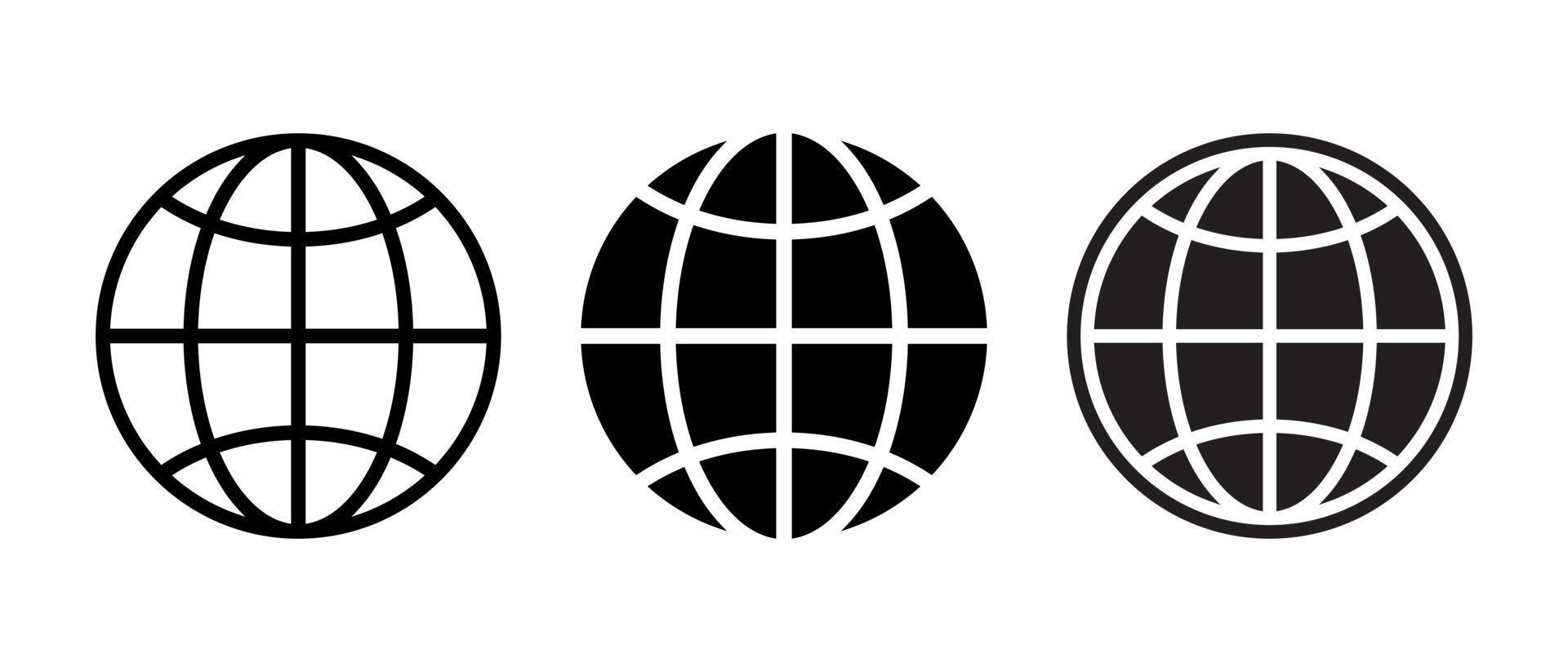 Globe, web, website, earth, internet icon vector set collection