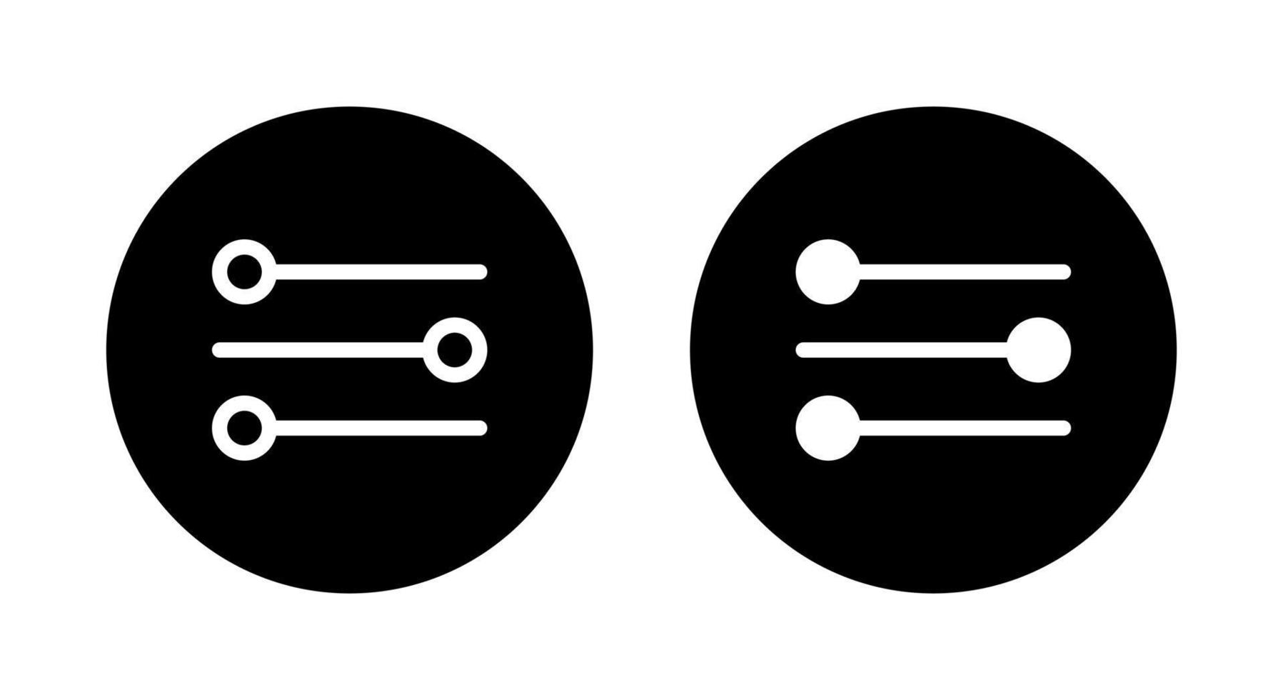 Adjust, preferences, settings icon vector isolated on circle background