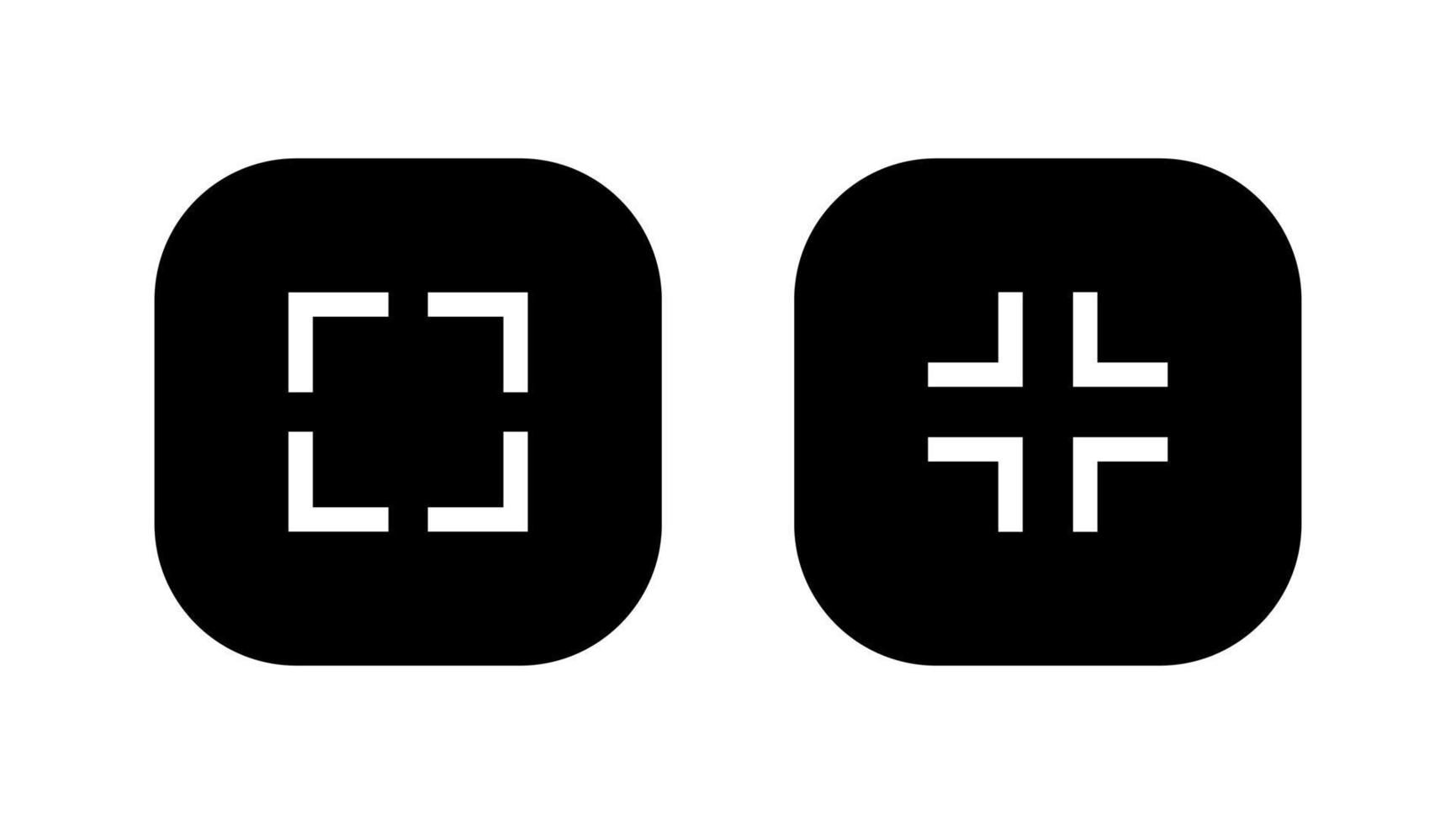 Maximize and minimize screen button icon vector