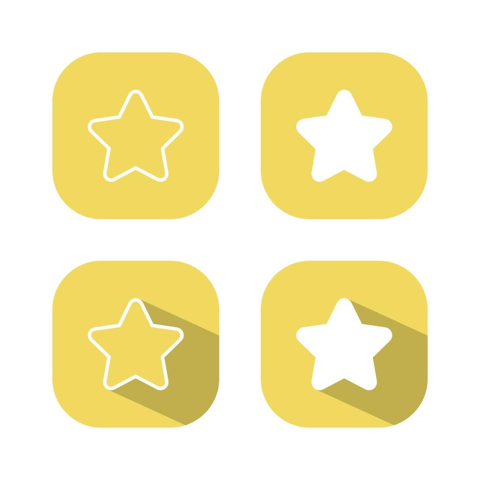 Star icon vector with rounded ends isolated on square background