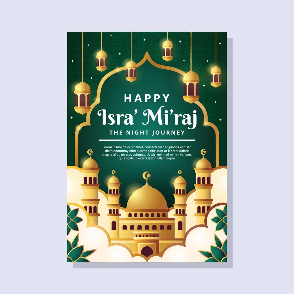 Happy Isra Miraj Poster Template vector