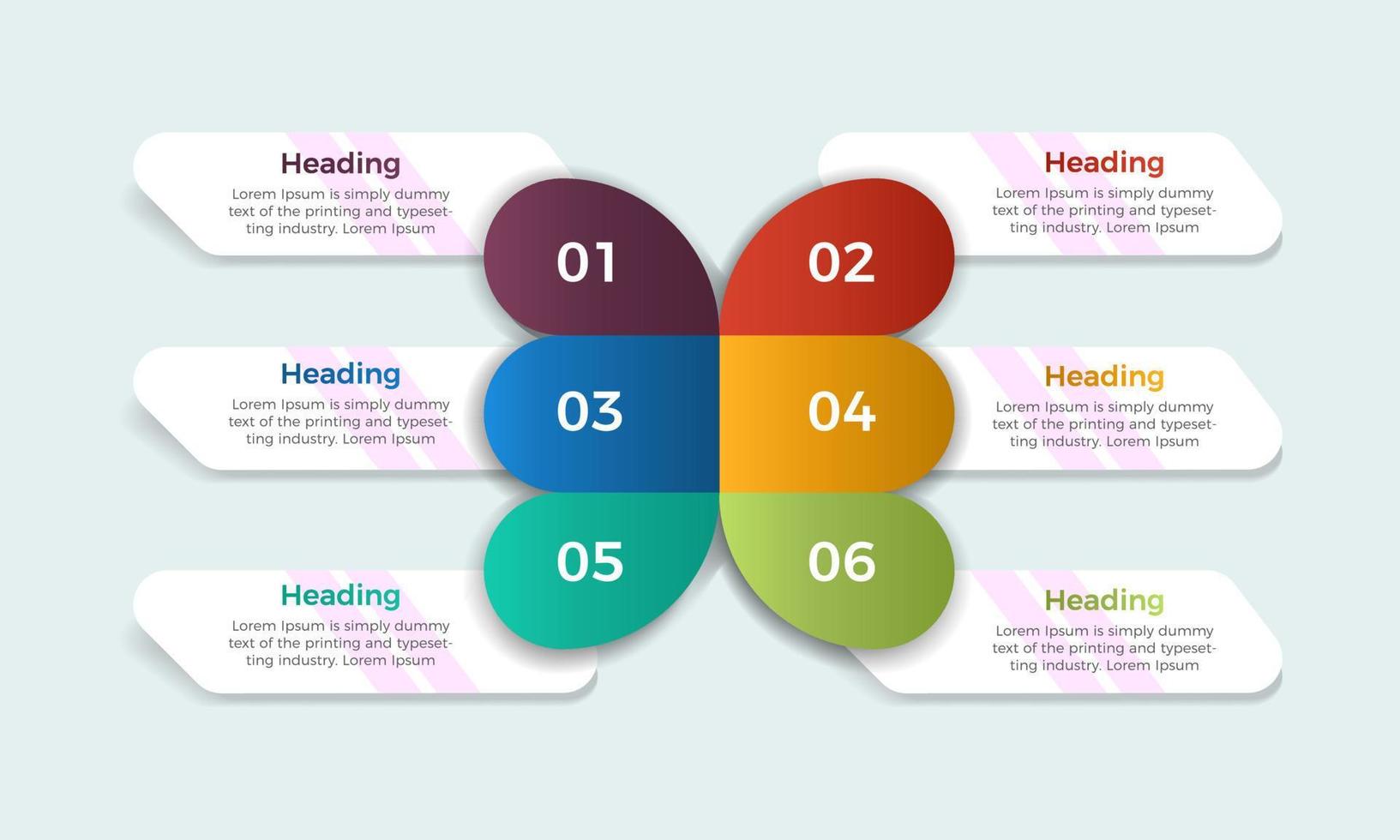 Concept of 6 steps vector of business development infographic design. Simple infographic Presentation design template