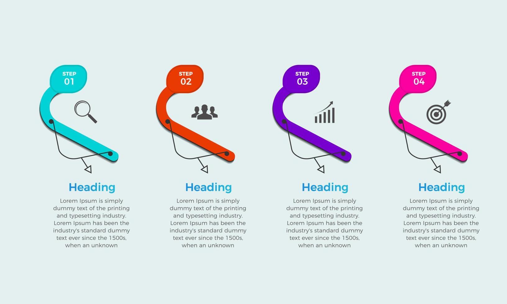 Simple infographic Presentation design template, Concept of 4 steps vector of business development infographic design