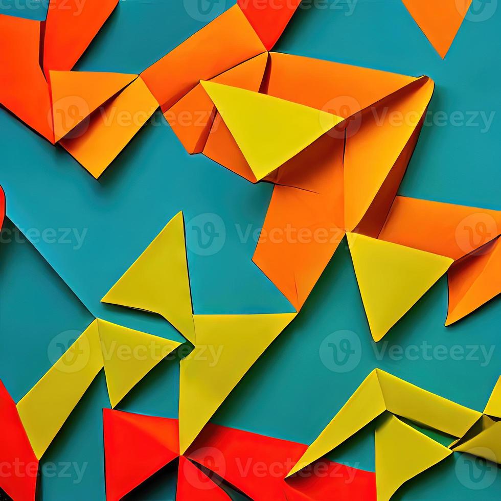 beautiful origami colorful designs for illustration or backdrop photo