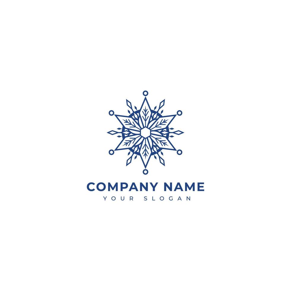 snowflake logo vector design template