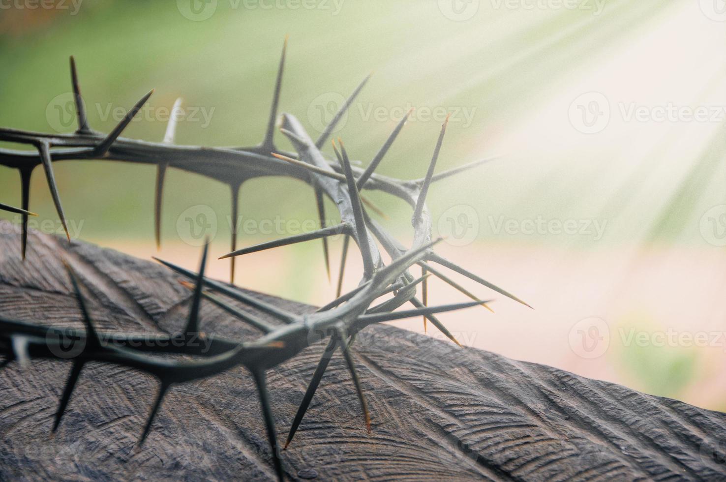 Crown of thorns with customizable space for the and Christian quotes. Christianity concept. photo