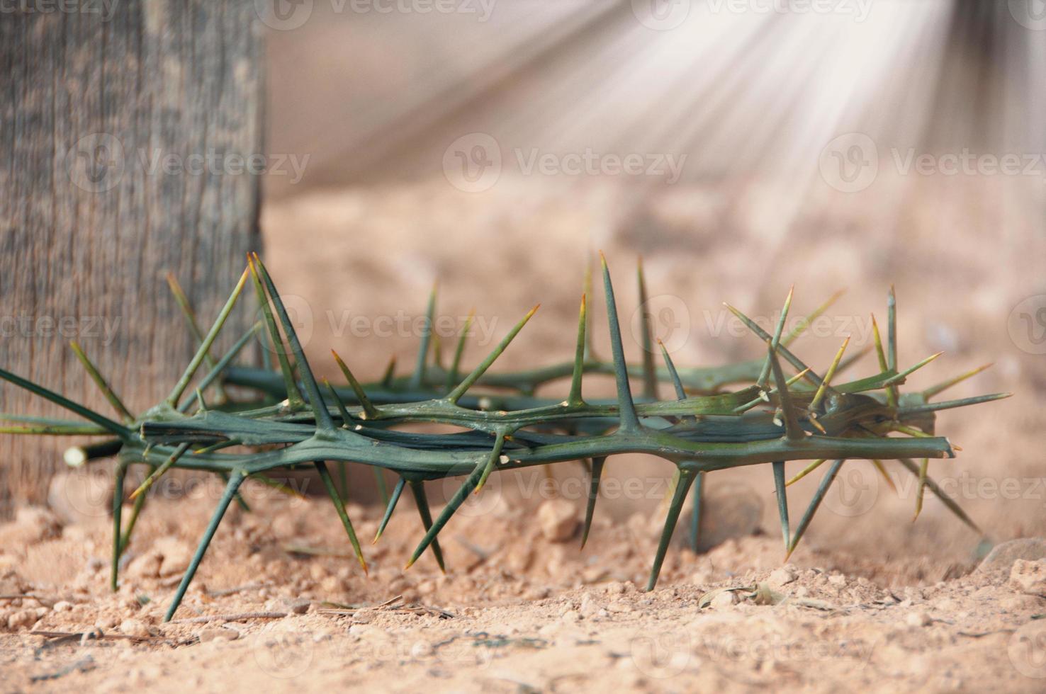 Crown of thorns with customizable space for the and Christian quotes. Christianity concept. photo