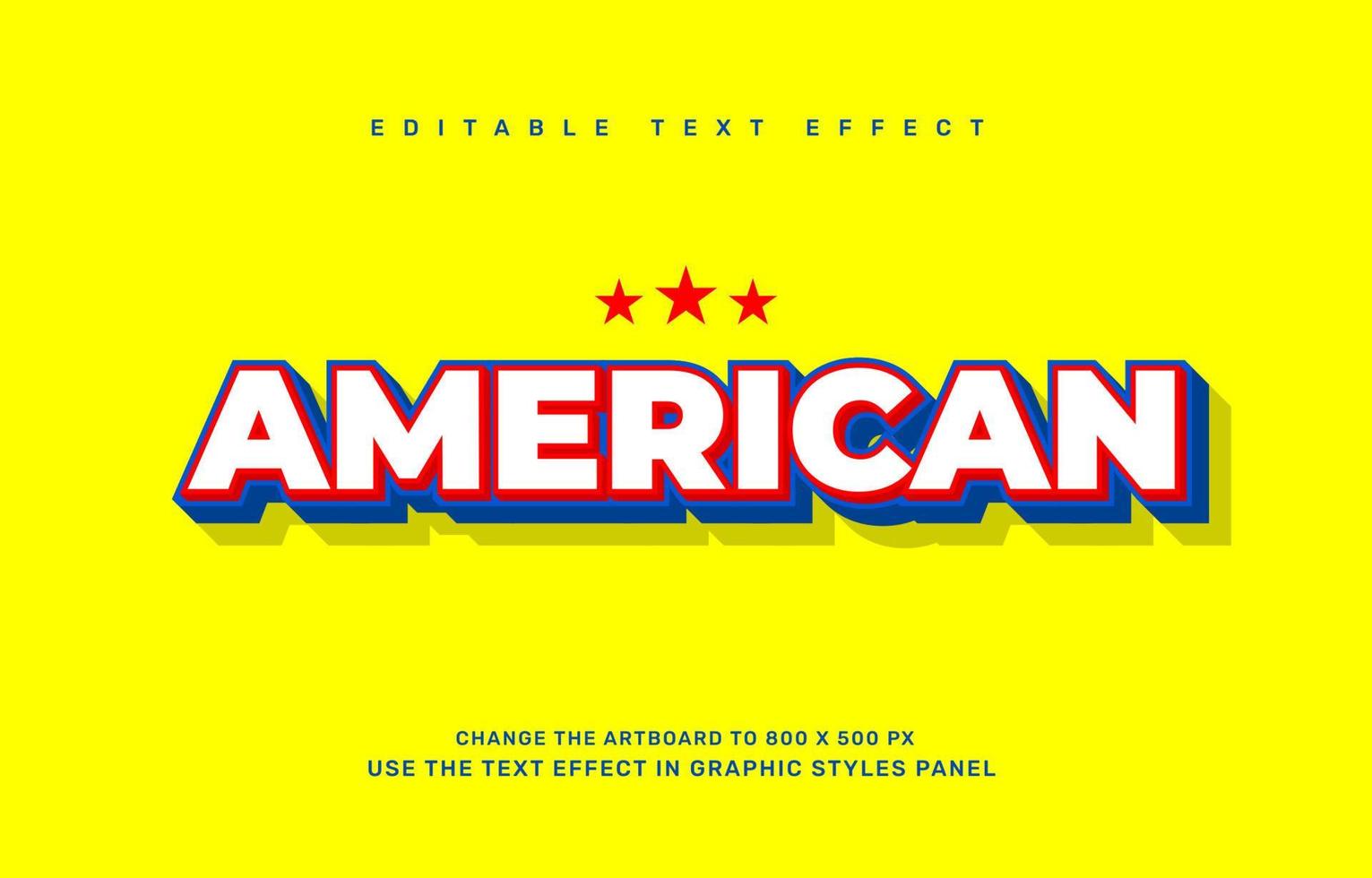 American editable text effect template vector