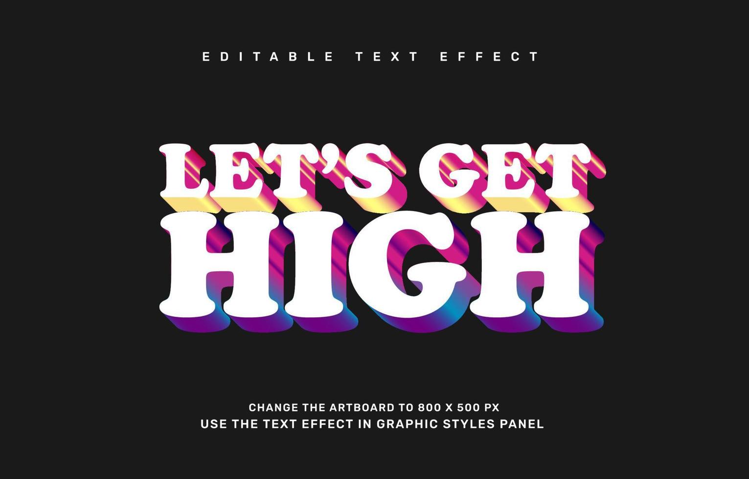 Quote editable text effect template, lets get high quote vector