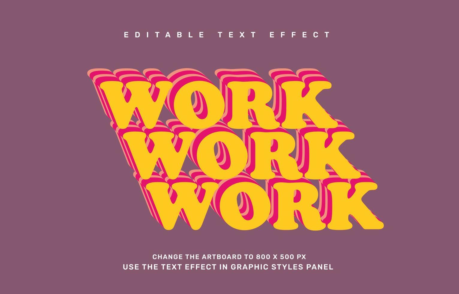 Quote editable text effect template, work work work quote vector