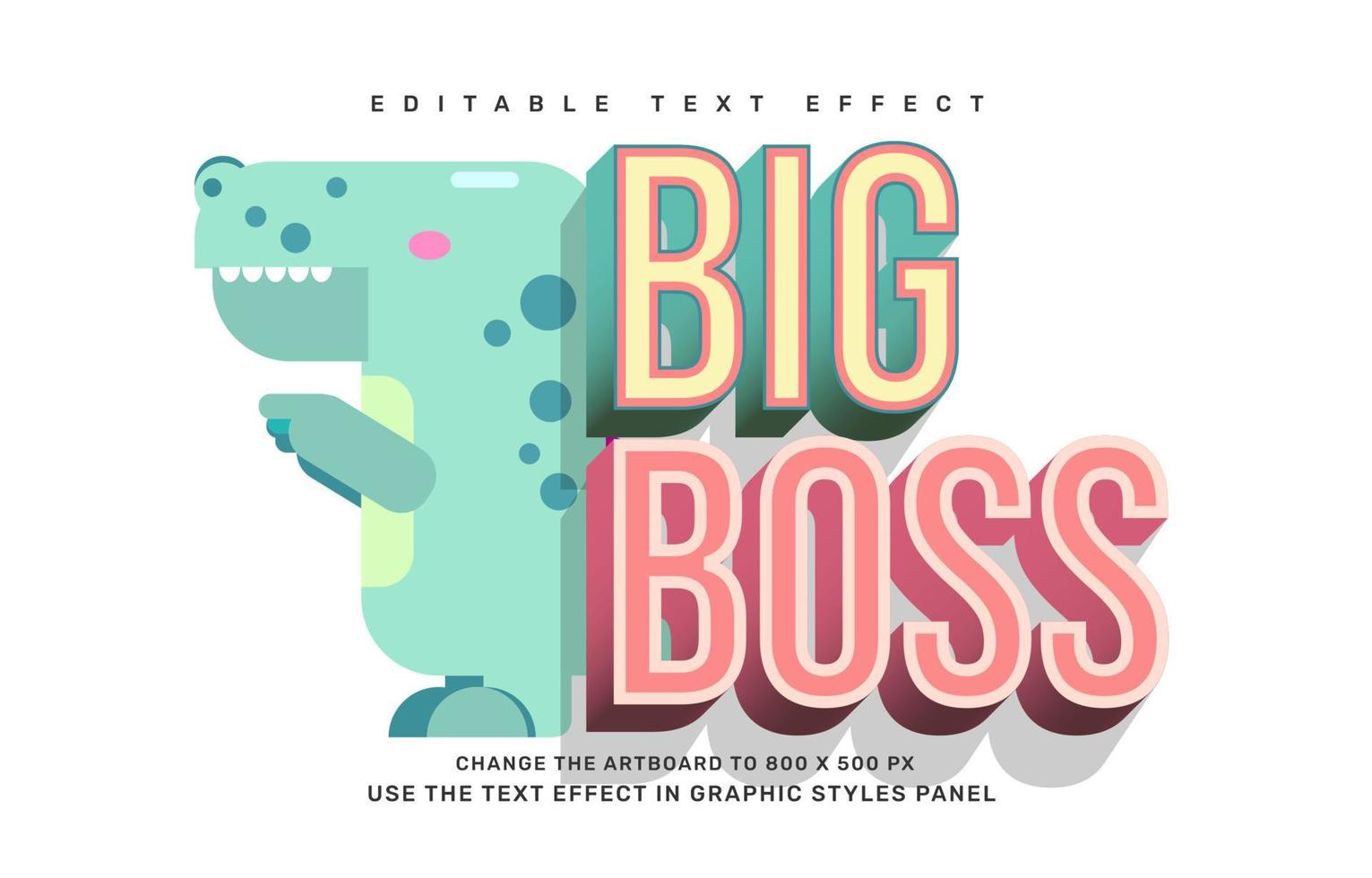 Big boss Dino editable text effect template vector