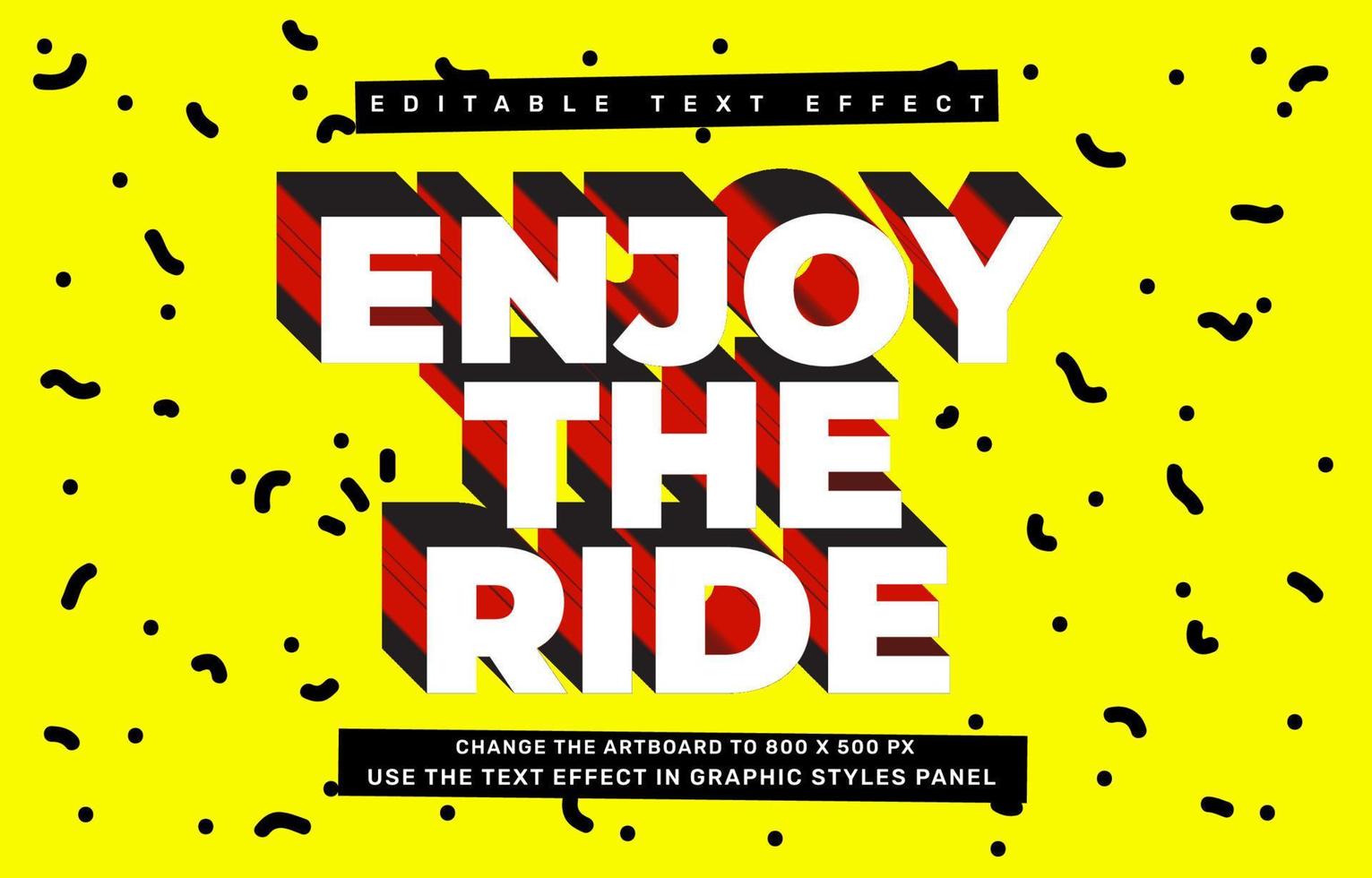 Quote editable text effect template, enjoy the ride quote vector