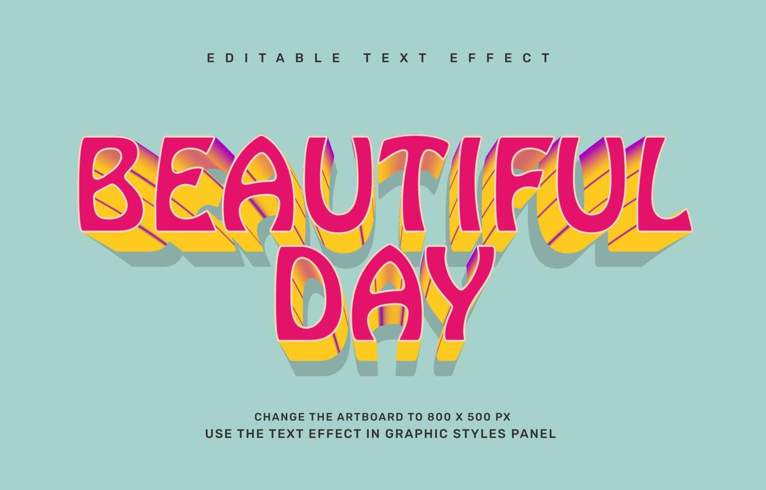 beautiful day editable text effect template vector