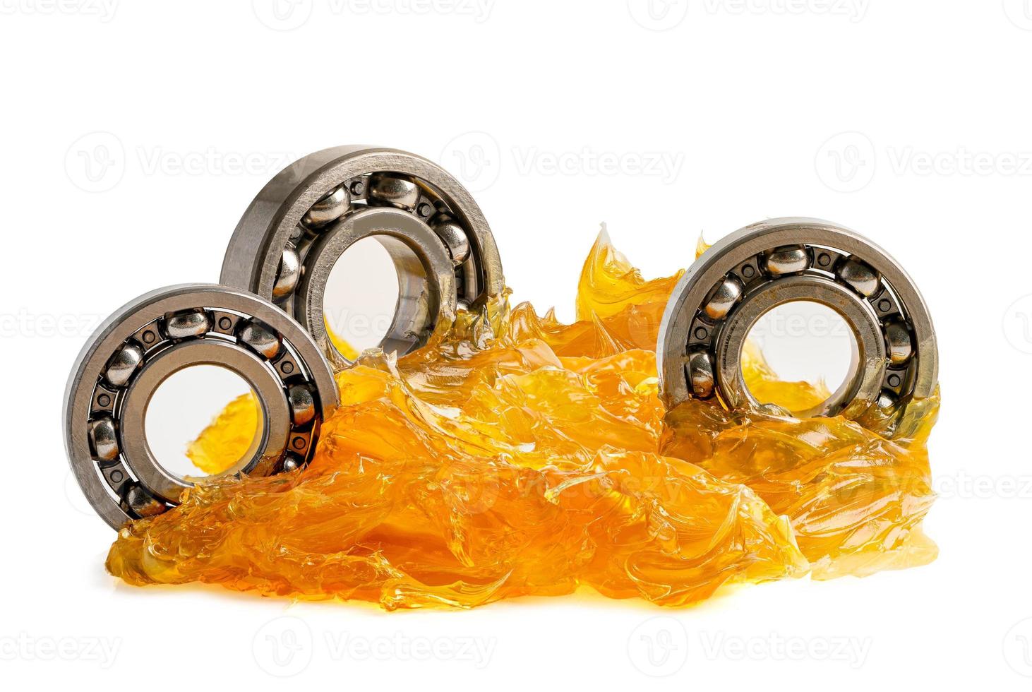 Ball bearing stainless with grease lithium machinery lubrication for automotive and industrial  isolated on white background photo