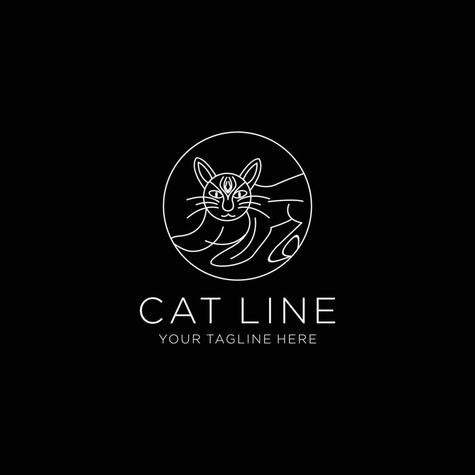 Cat line  design template flat vector