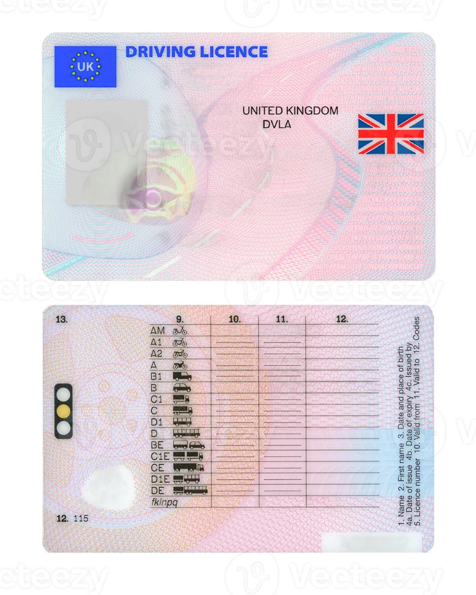 EDITABLE UK DRIVER LICENSE EDITABLE TEMPLATE DL PSD 17153981 Stock 