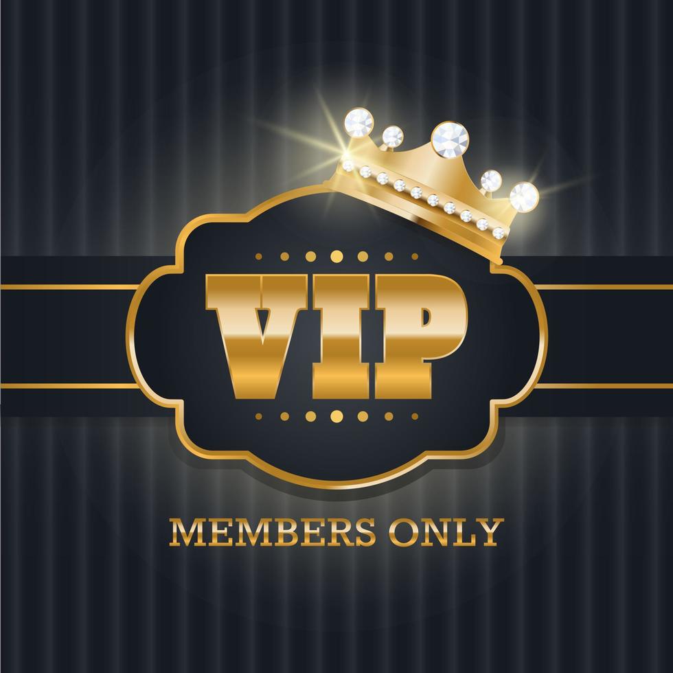 VIP card template with golden and glitter elements. vector