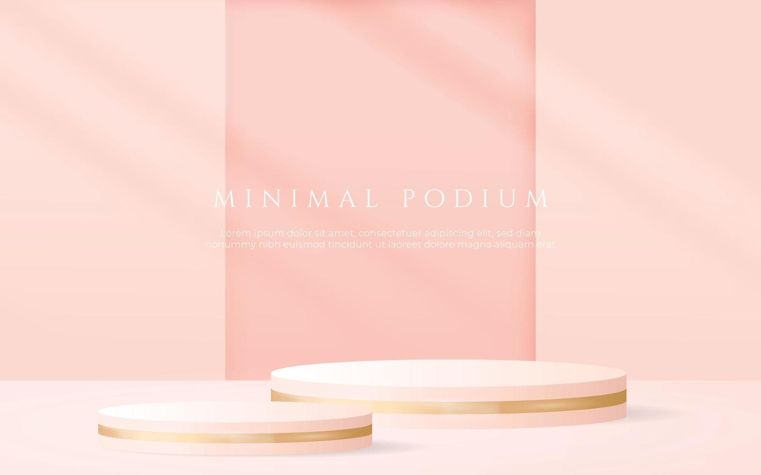 3D Luxury Pink Pastel Podium. Abstract scene background. Product presentation, mock up, show cosmetic product vector