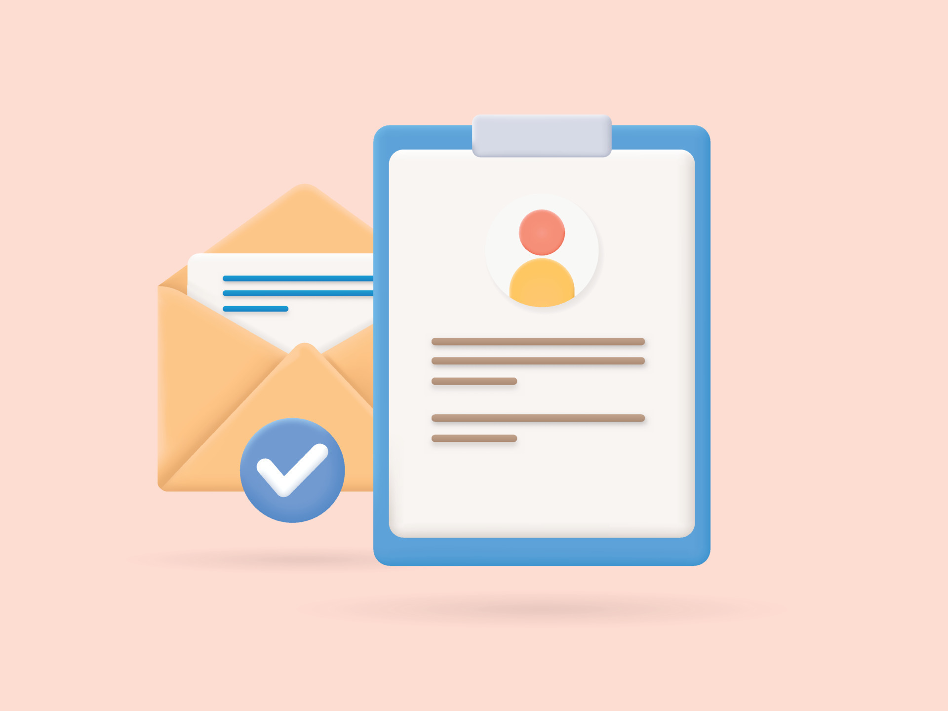 3d CV Resume icon. Job search, human resources, business, job interview