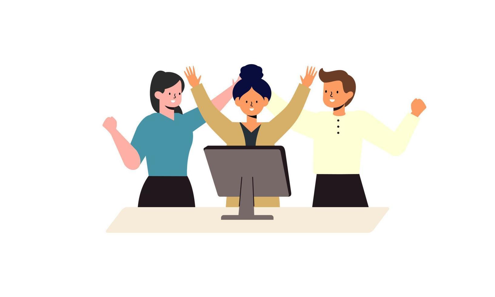 Good successful teamwork concept illustration vector