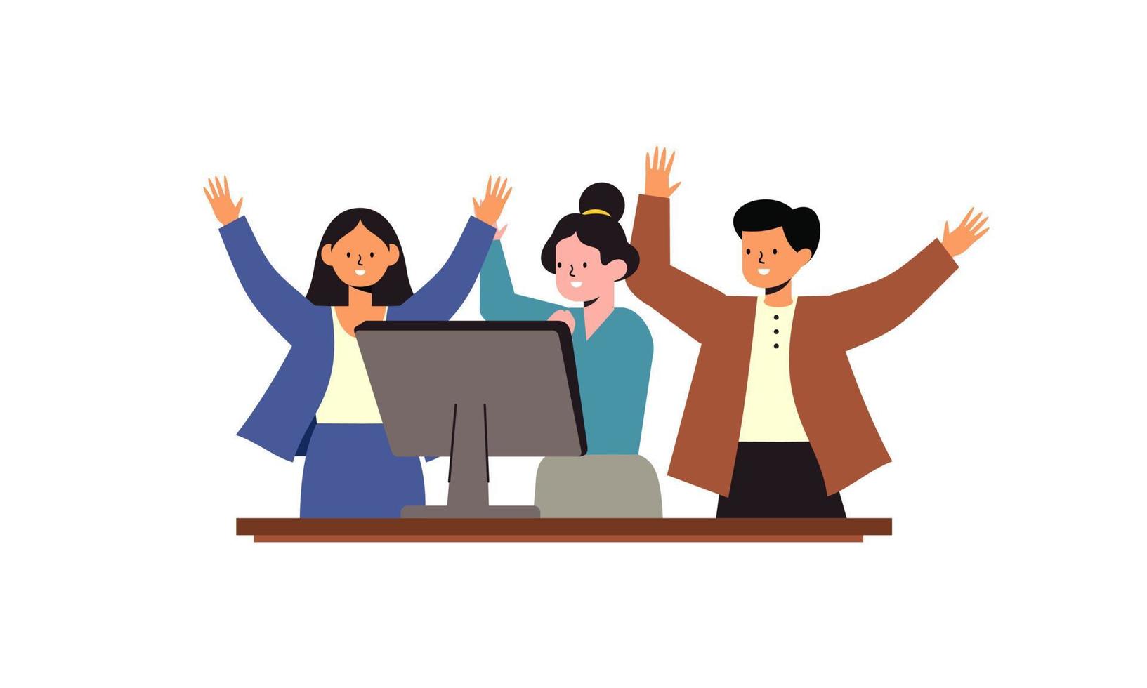 Good successful teamwork concept illustration vector