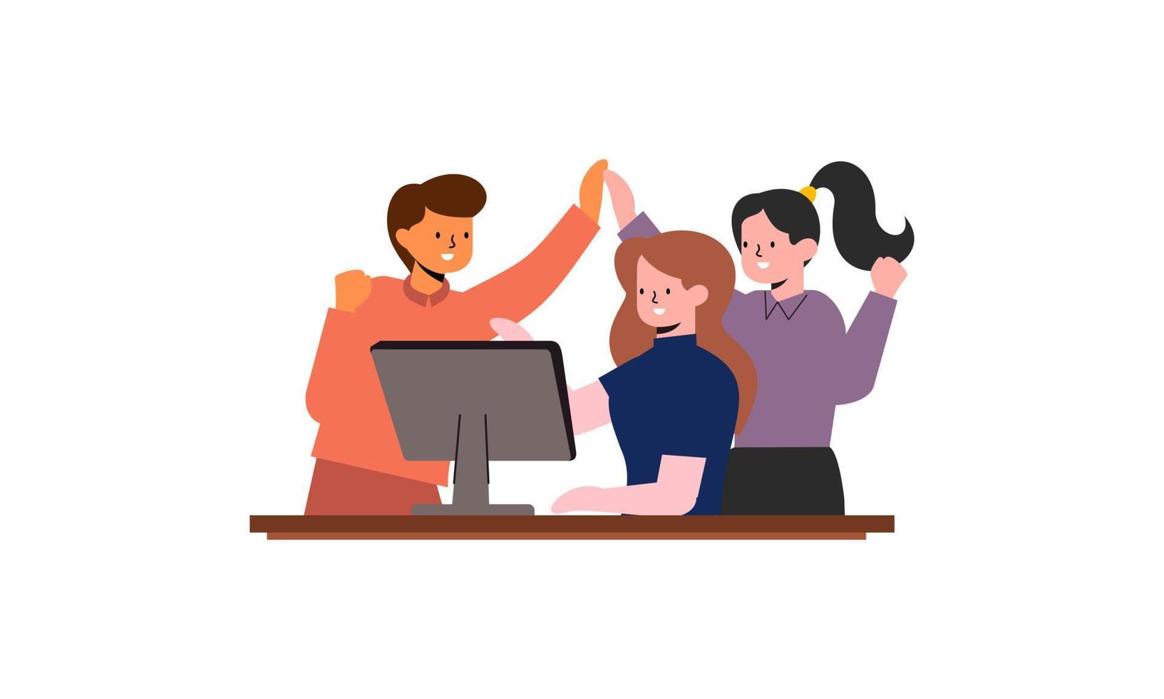 Good successful teamwork concept illustration vector
