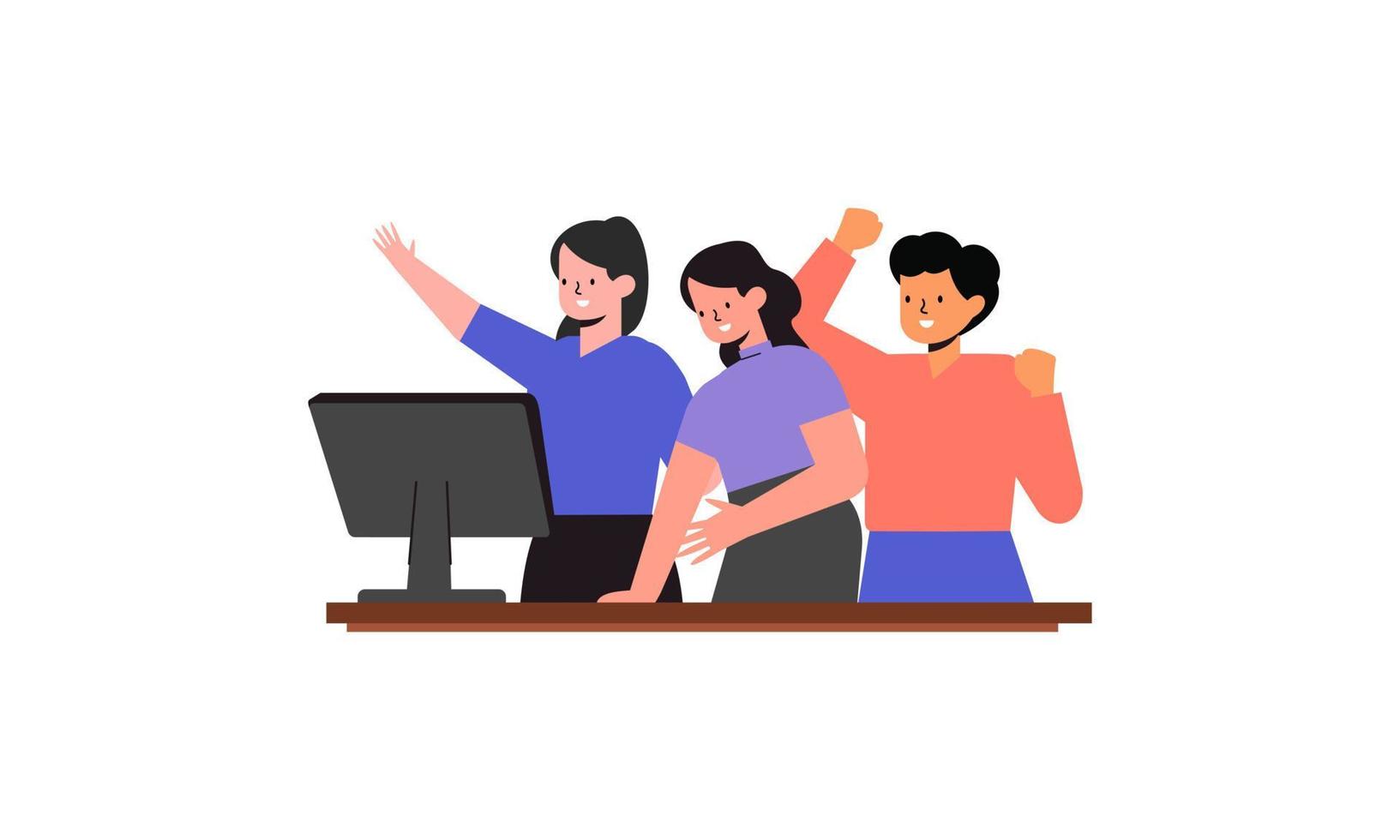Good successful teamwork concept illustration vector