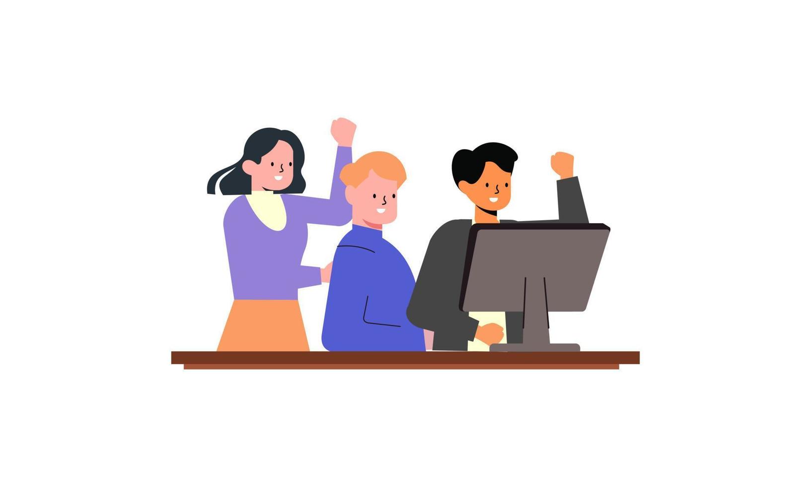 Good successful teamwork concept illustration vector