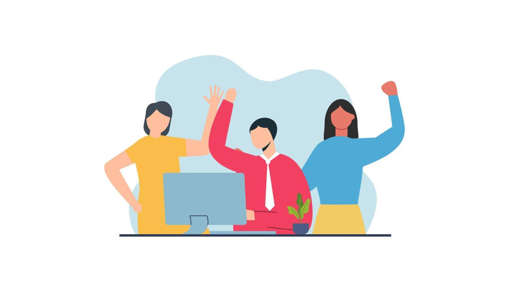 Good successful teamwork concept illustration vector