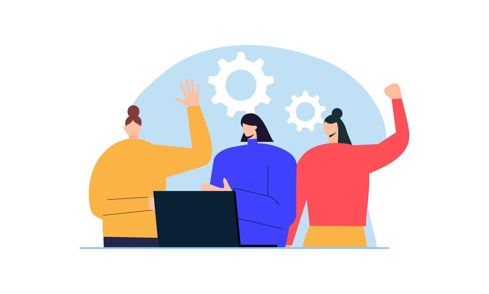 Good successful teamwork concept illustration vector