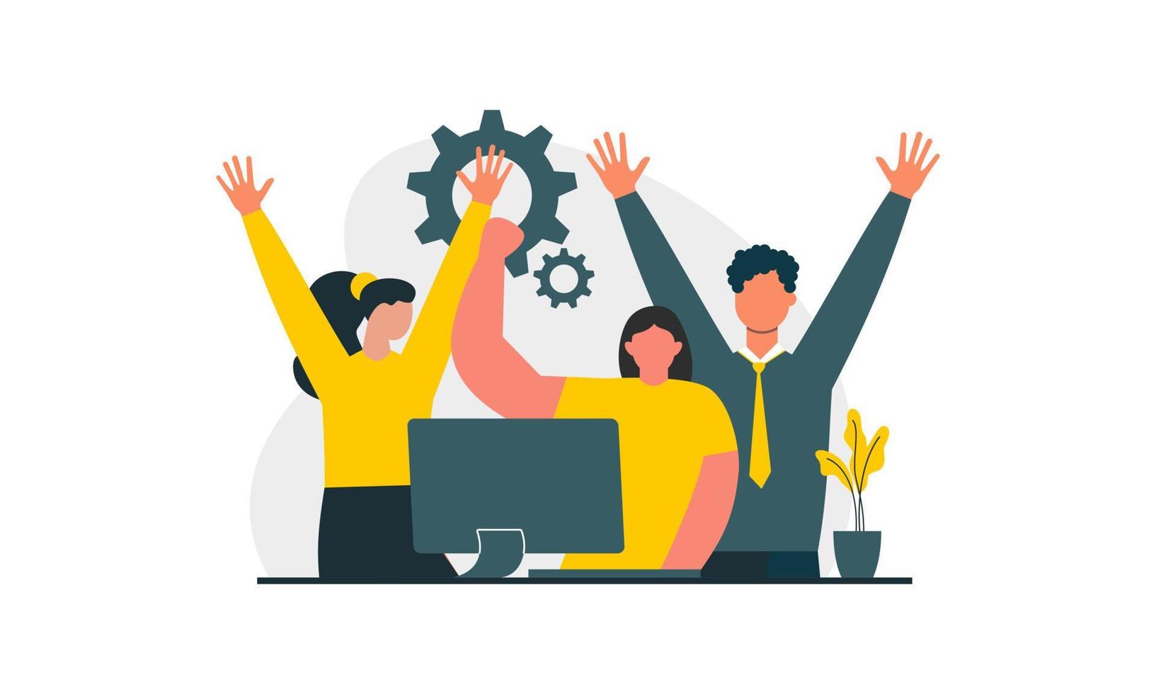 Good successful teamwork concept illustration vector