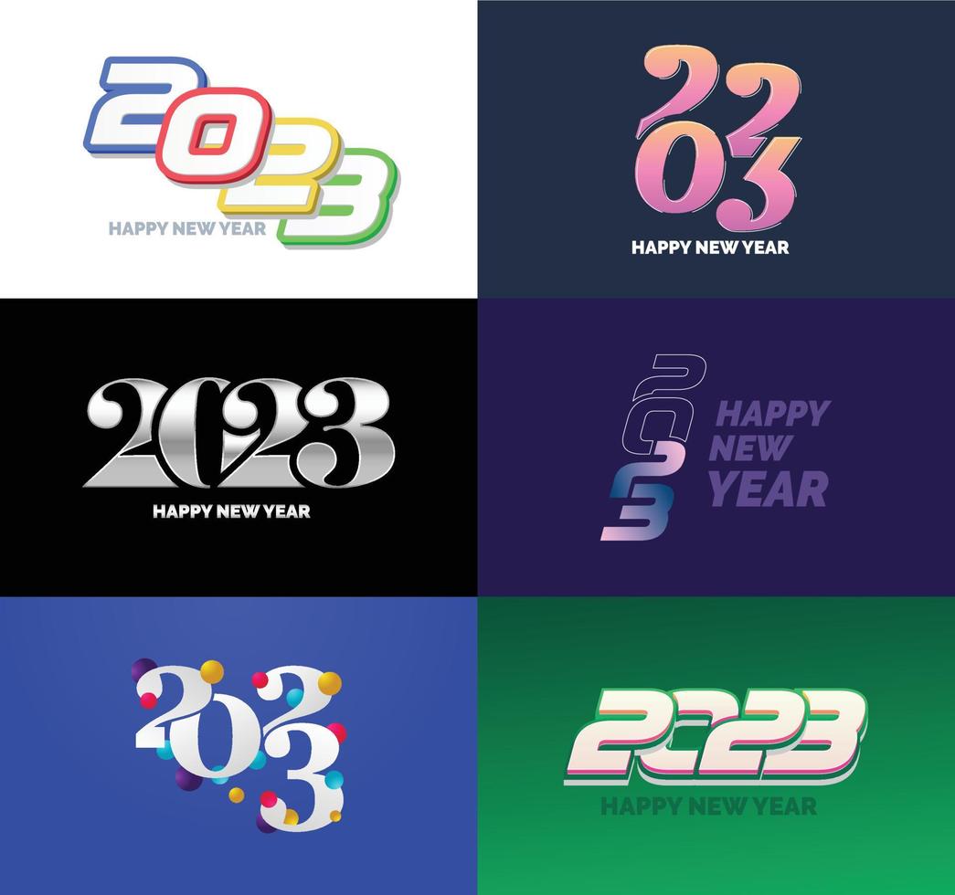Big Set of 2023 Happy New Year logo text design 2023 number design template vector