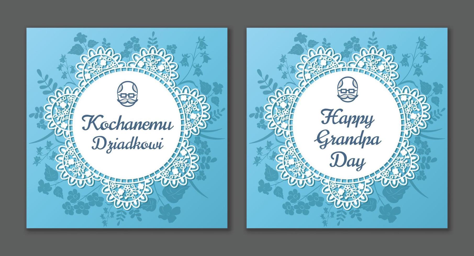 Grandpa day card. Grandfather day. Vector design. Polish and english.